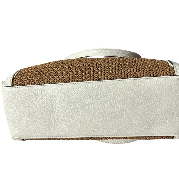 Kate Spade Jackson White and tan leather Shoulder Bag with Textured Center new - Picture 4 of 11